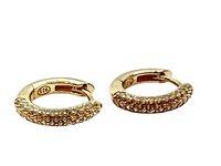 Orecchini Domar Gioielli Donna Orecchino cerchio argento 925 dorato con zirconia cubica in Argento Cubic Zirconia EZB098333 - EZB098333